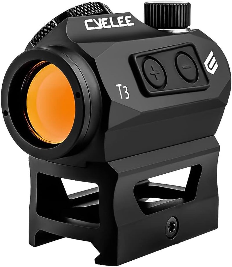 Cyelee T3 Red Dot Sight for Rifles, 1x20mm 2MOA Shake Awake Reflex Sight, Picatinny Gun Sight with Absolute Co Witness Riser - Image 1